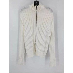 Ralph Lauren Italy Purple Label Men's White Zip-Up Sweater Jacket Size L